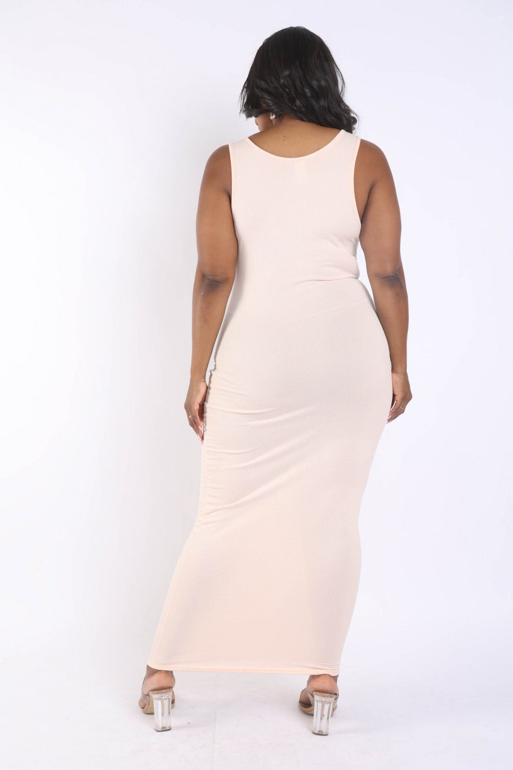 Curve Ribbed Tank Maxi Dress