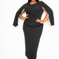 Cape Sleeve Midi Dress