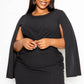 Cape Sleeve Midi Dress