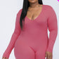 V-neck Long Sleeve Bodycon Romper