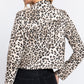 Leopard Print Faux Suede Biker Jacket