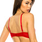 Coverage Lace Trim Bra - Red