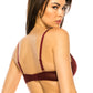 Coverage Lace Trim Bra - Wine