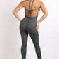 Cargo Pocket Halter Jumpsuit - Hunter