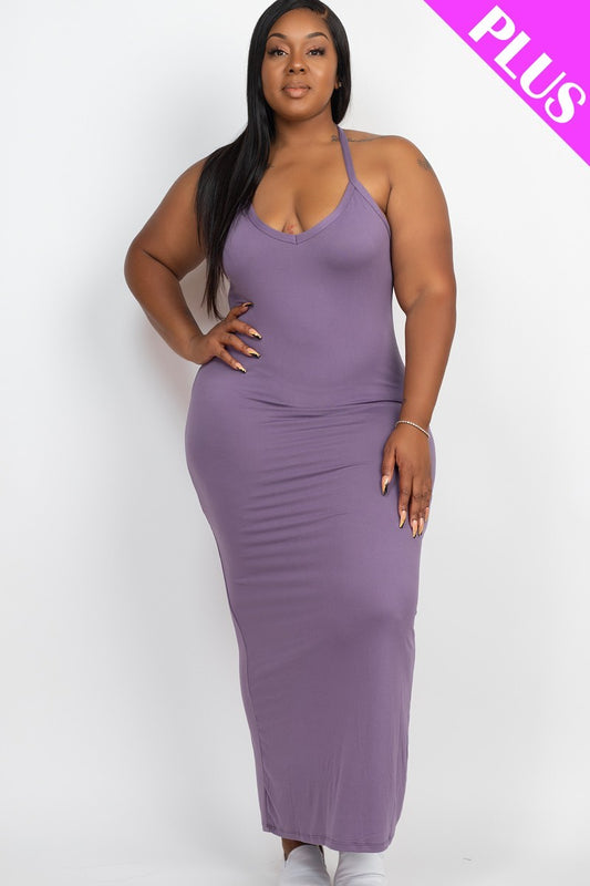 Racer Back Maxi Dress - Purple