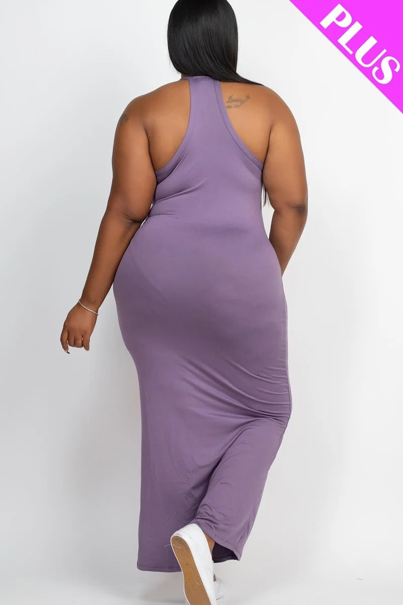 Racer Back Maxi Dress - Purple