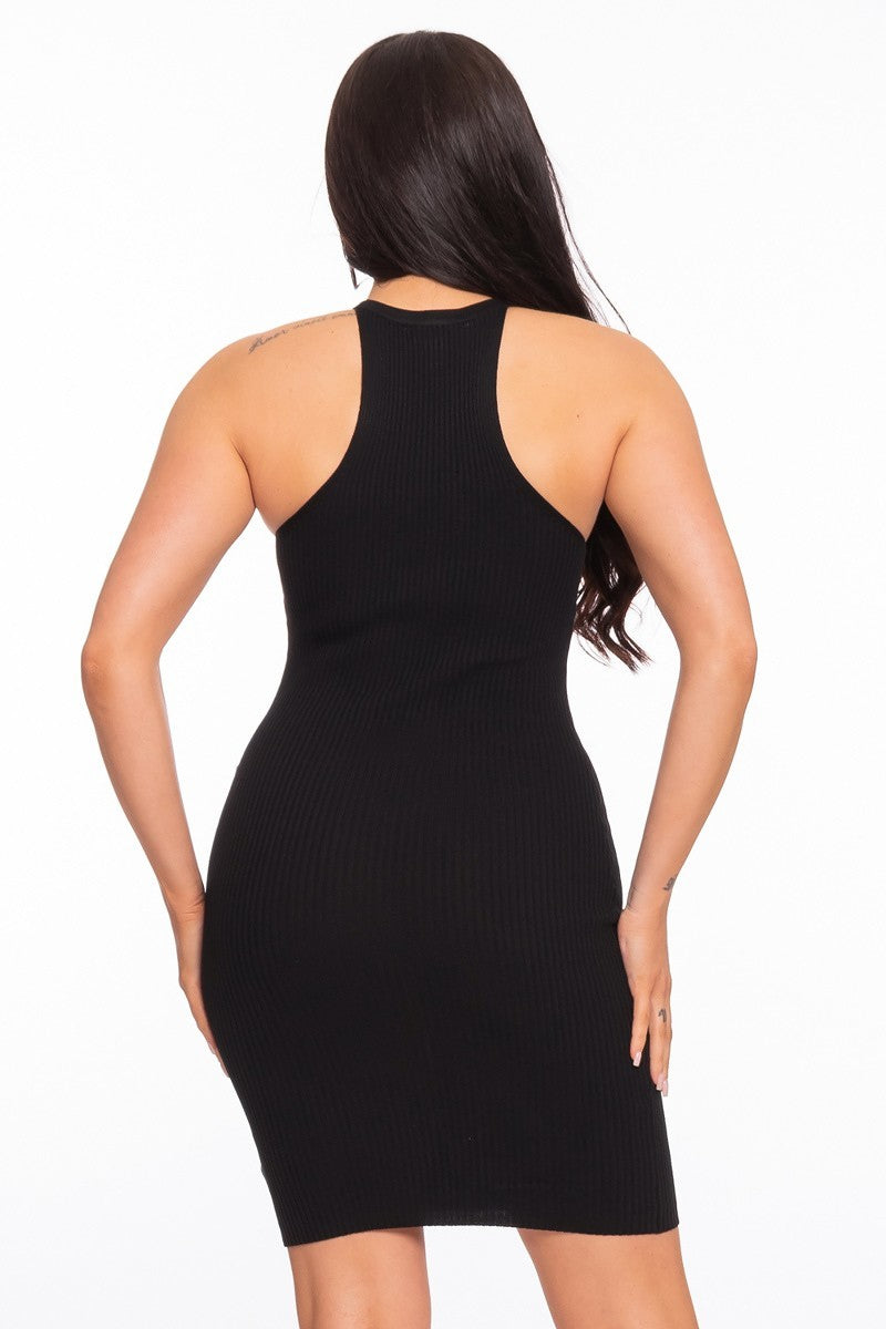 Curvy Ribbed Razorback Dress