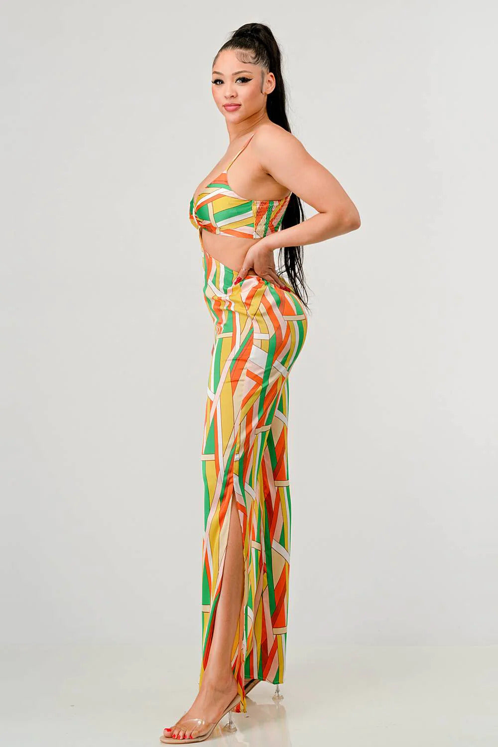 Satin Bra Top and Palazzo Jumpsuit