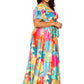 Tropical Floral Maxi Skirt & Top Set