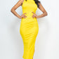 Ruched Side Split Maxi Dress