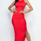 Ruched Side Split Maxi Dress