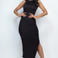 Ruched Side Split Maxi Dress