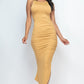 Ruched Side Split Maxi Dress