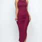 Ruched Side Split Maxi Dress