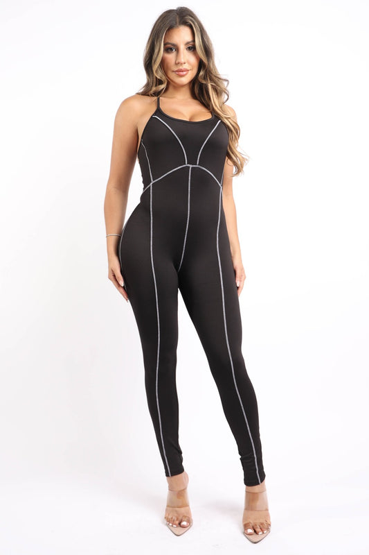 Criss Cross Jumpsuit - Black