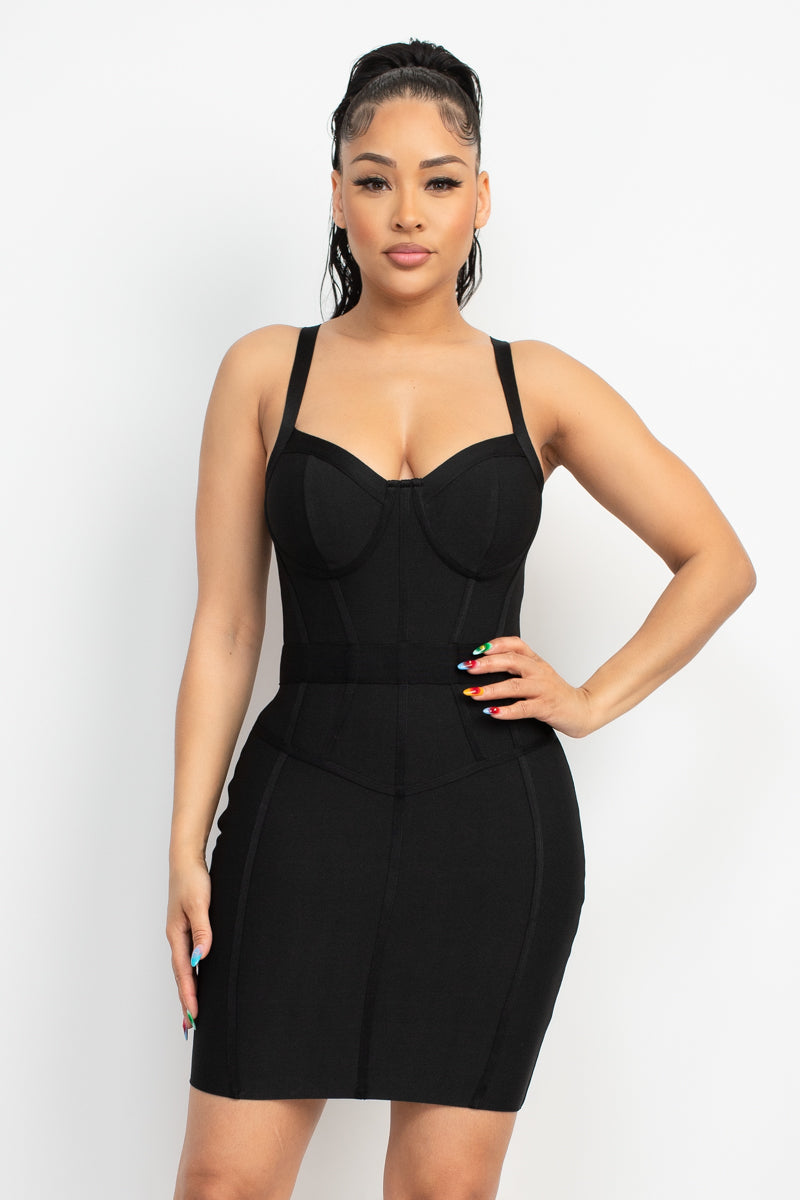 Sweetheart Bandage Dress - Black