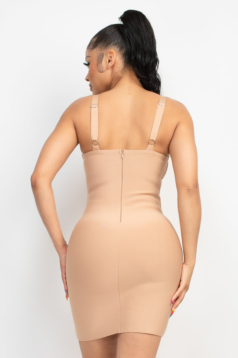 Sweetheart Bandage Dress - Nude