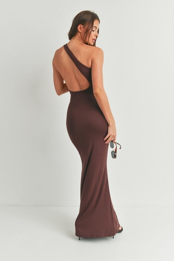 Open Back Slanted Maxi Dress