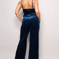 Velvet Rhinestone Belt Jumpsuit