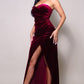 Strapless Sweetheart Velvet Dress