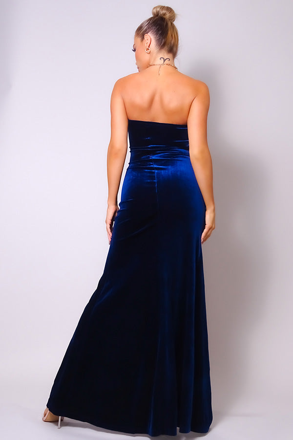 Strapless Sweetheart Velvet Dress