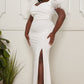 Mesh Tulle Shoulder Maxi Dress