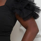 Mesh Tulle Shoulder Maxi Dress