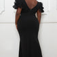 Mesh Tulle Shoulder Maxi Dress