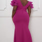 Mesh Tulle Shoulder Maxi Dress