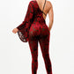 Velvet Rose Bell Sleeve Jumpsuit