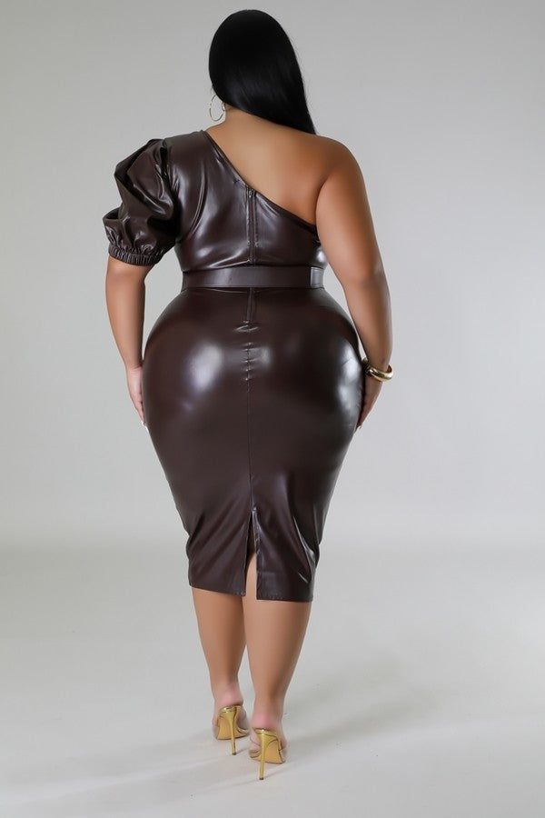 Curve Faux Leather Bodycon Dress