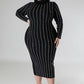 Turtleneck Striped Dress