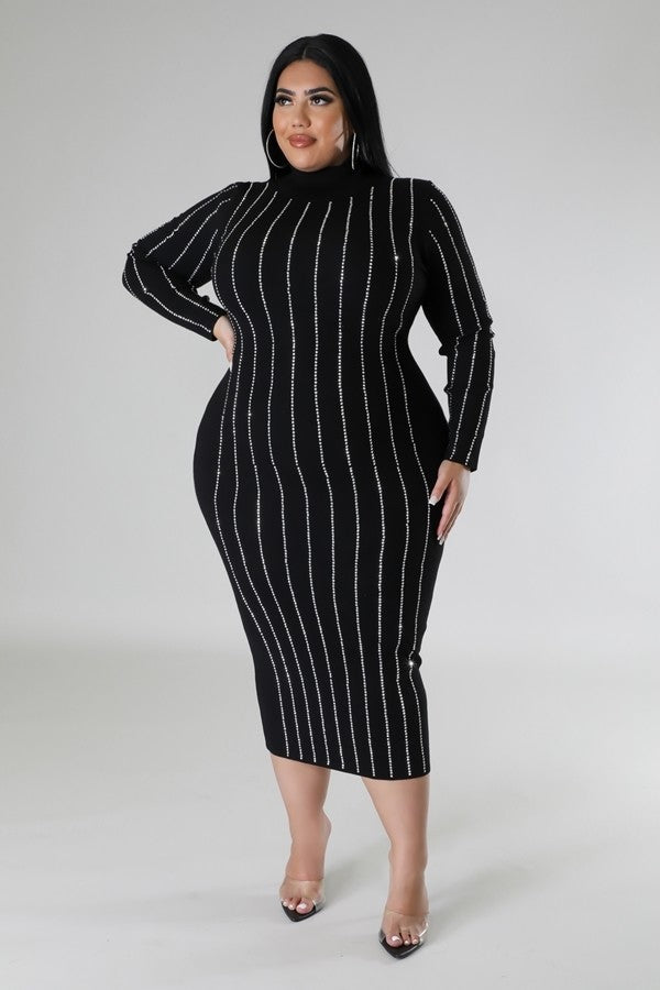 Turtleneck Striped Dress