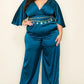 Short Sleeve Smocked Waist Jumpsuit