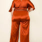 Short Sleeve Smocked Waist Jumpsuit