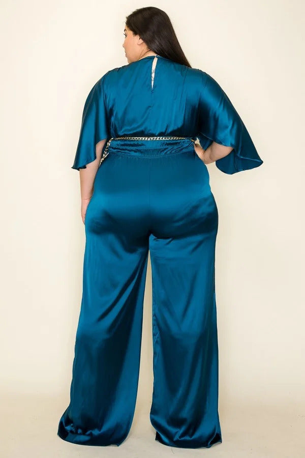 Short Sleeve Smocked Waist Jumpsuit