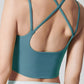 Solid Criss Cross Back Sports Top