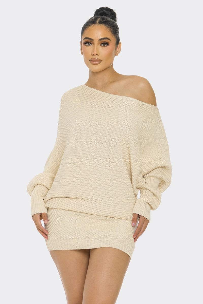 Sweater Mini Dress - Cream