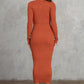 Ribbed Button-Down Midi Dress