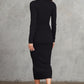 Ribbed Button-Down Midi Dress