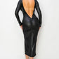 Metallic Backless Midi Dress