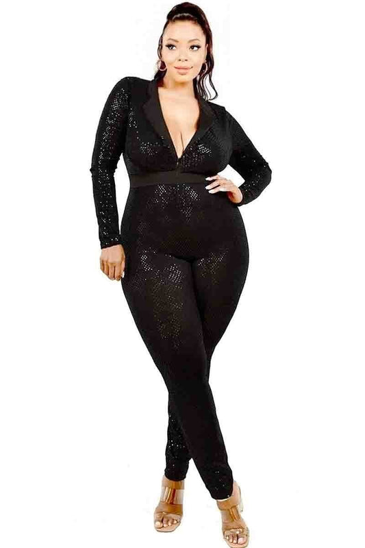 Curve Sequin Bodycon Jumpsuit