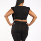 Curve Draped Top Two-Piece Set