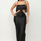 Cutout Fringe Maxi Dress