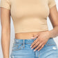 Short Sleeve Roundneck Crop Top