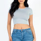 Short Sleeve Roundneck Crop Top