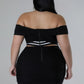 Curve Off Shoulder Skirt Set