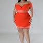 Curve Off Shoulder Skirt Set