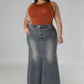 Denim High-waisted Stretch Skirt
