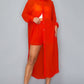 Button Down Long Sleeve Side Slit Maxi Top & Short Set
